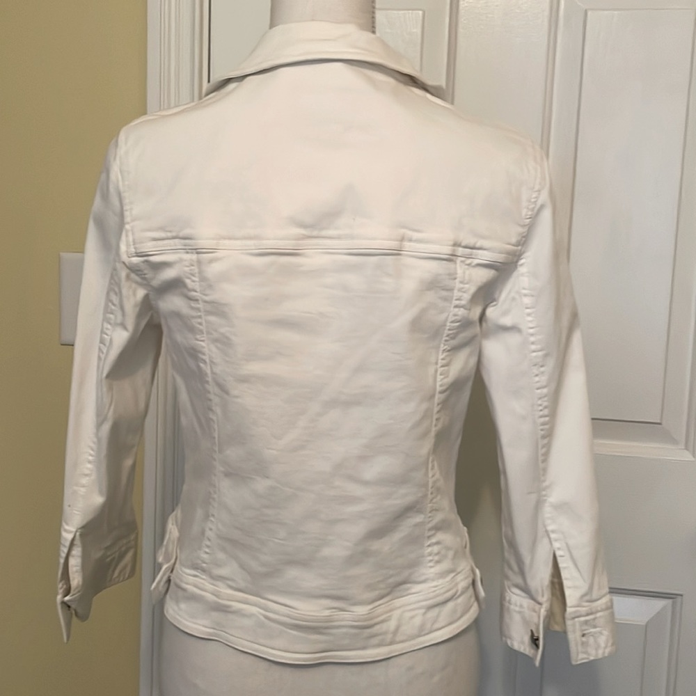 Earl Rutenberg Vintage White Jean Jacket w/ Bracelet Length Sleeves - Picture 6 of 8